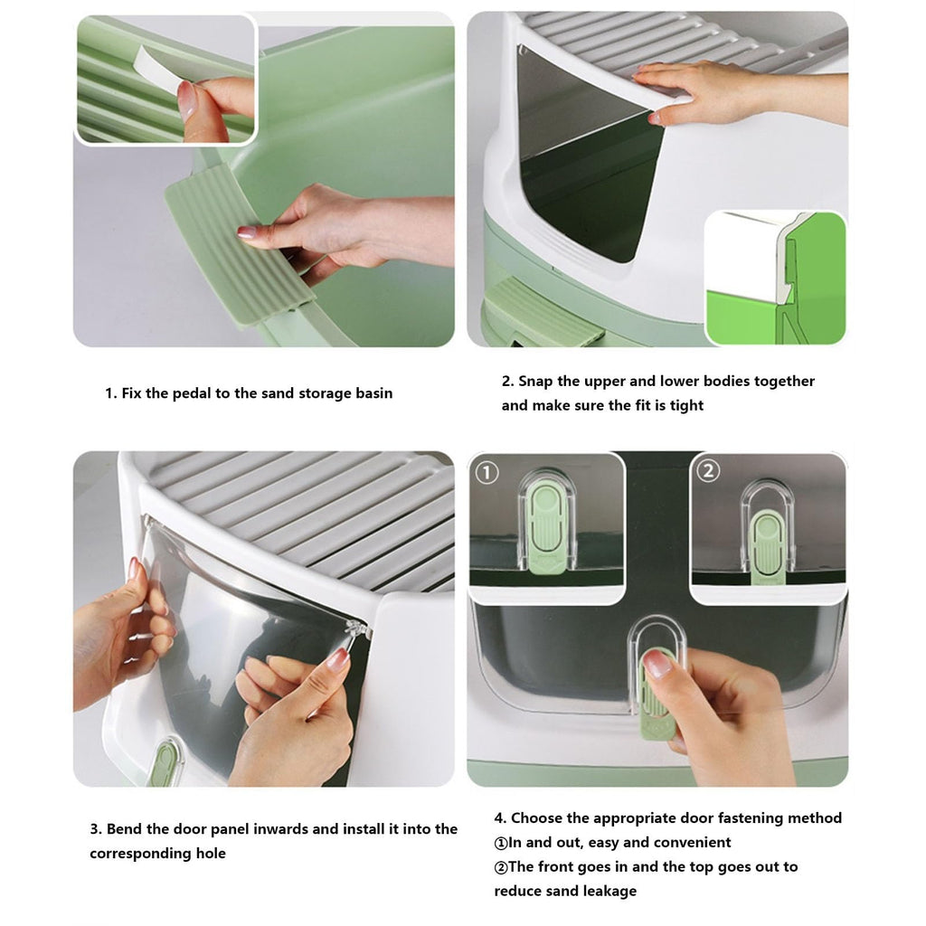 Large Top Entry Cat Litter Box with Lid and Scoop R5855