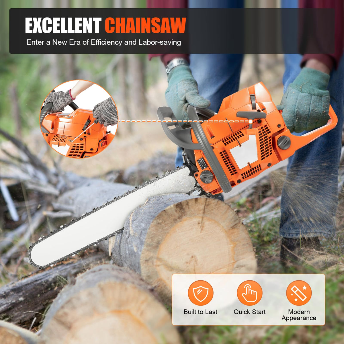 72CC 5.3HP 24" Gas Chainsaw A739