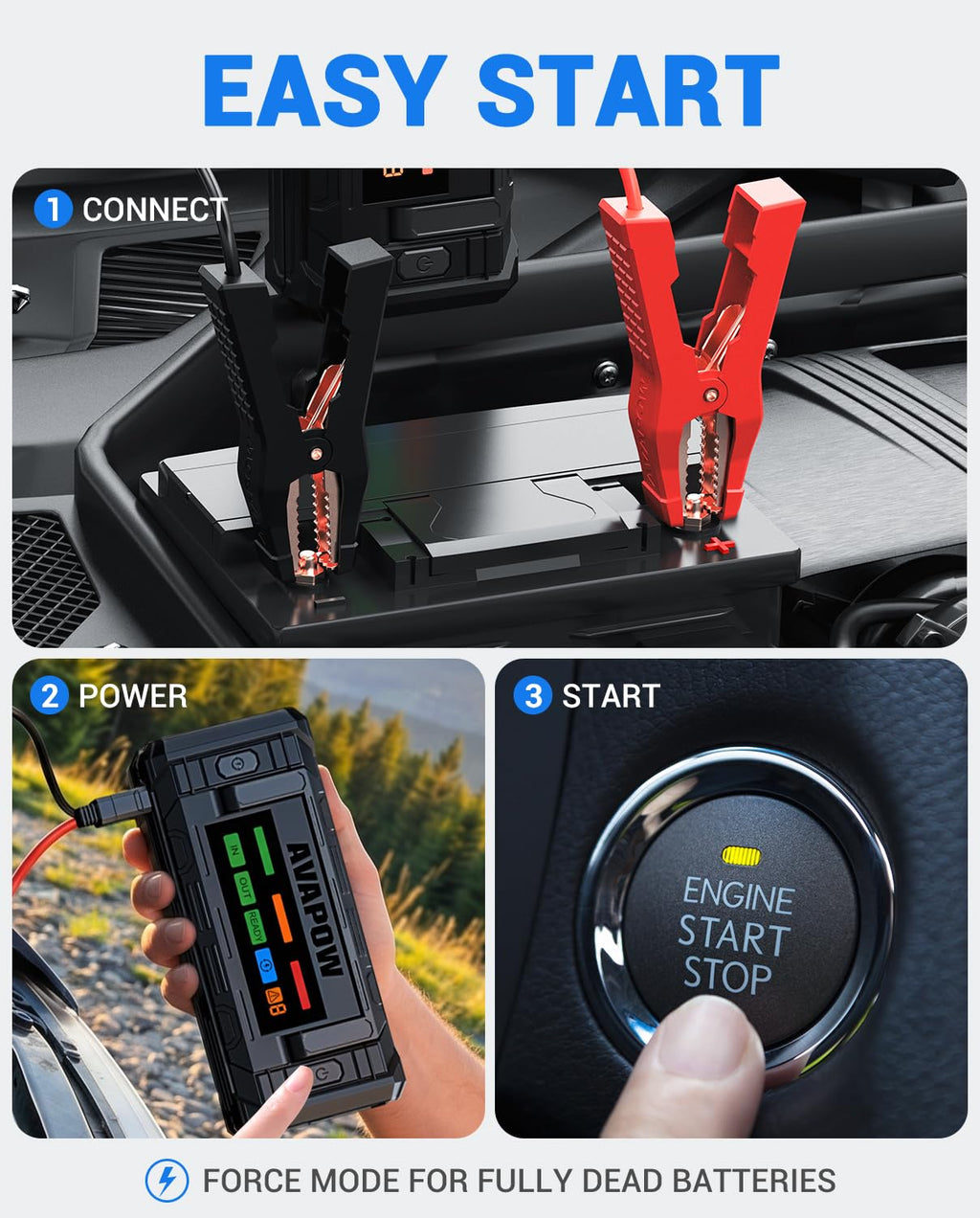10000A Portable Battery Jumper Starter with 4" HD Display X67298