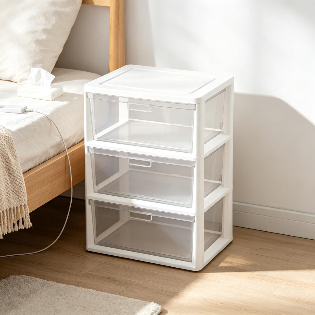 White 3-Drawer Plastic Rolling Storage Cart A946
