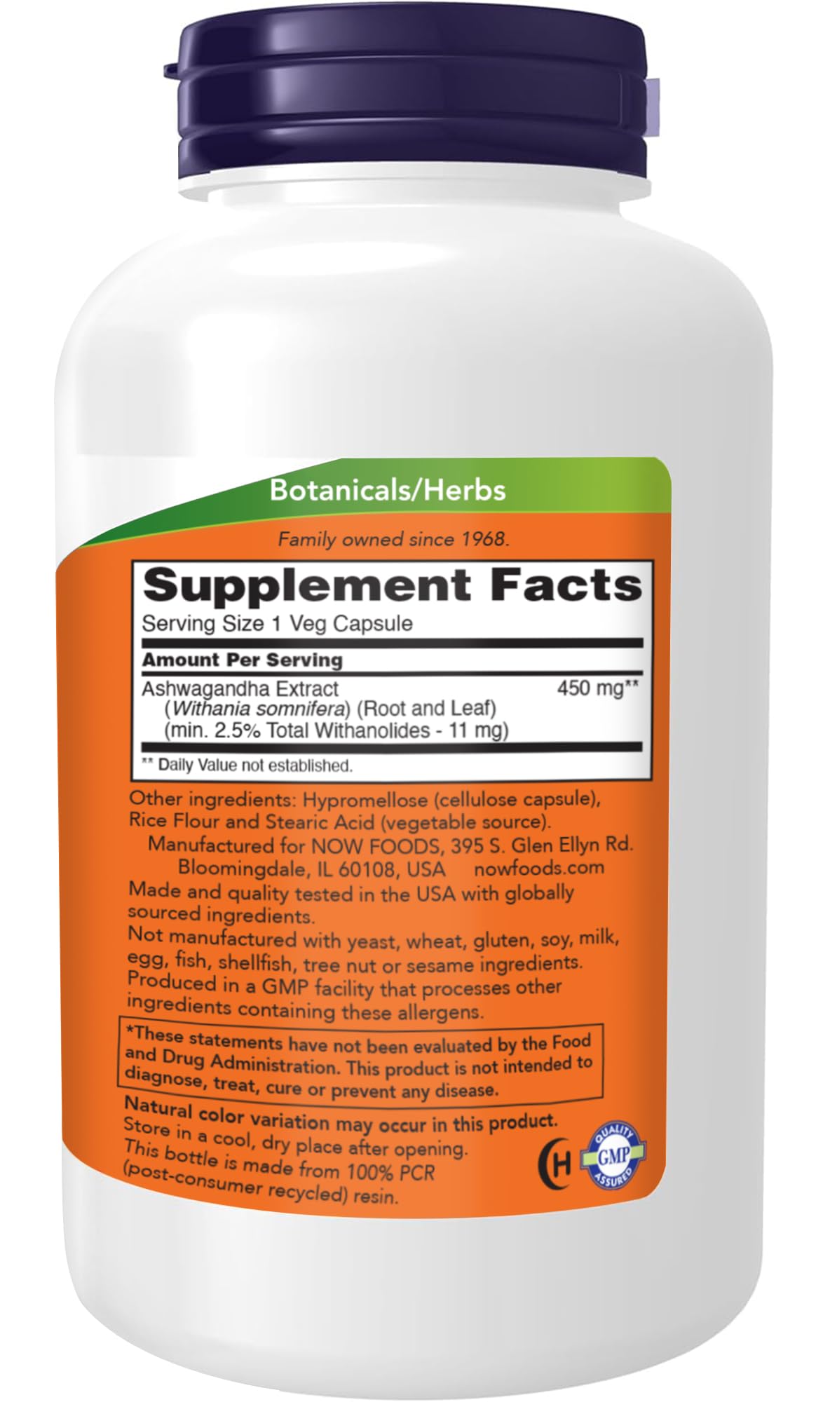 Ashwagandha Extract 450 mg Vegan 240 Veg Capsules M56057