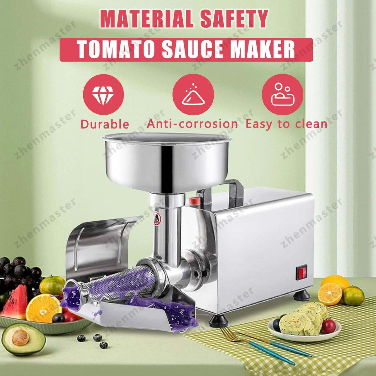 450W Electric Stainless Steel Tomato Strainer J200
