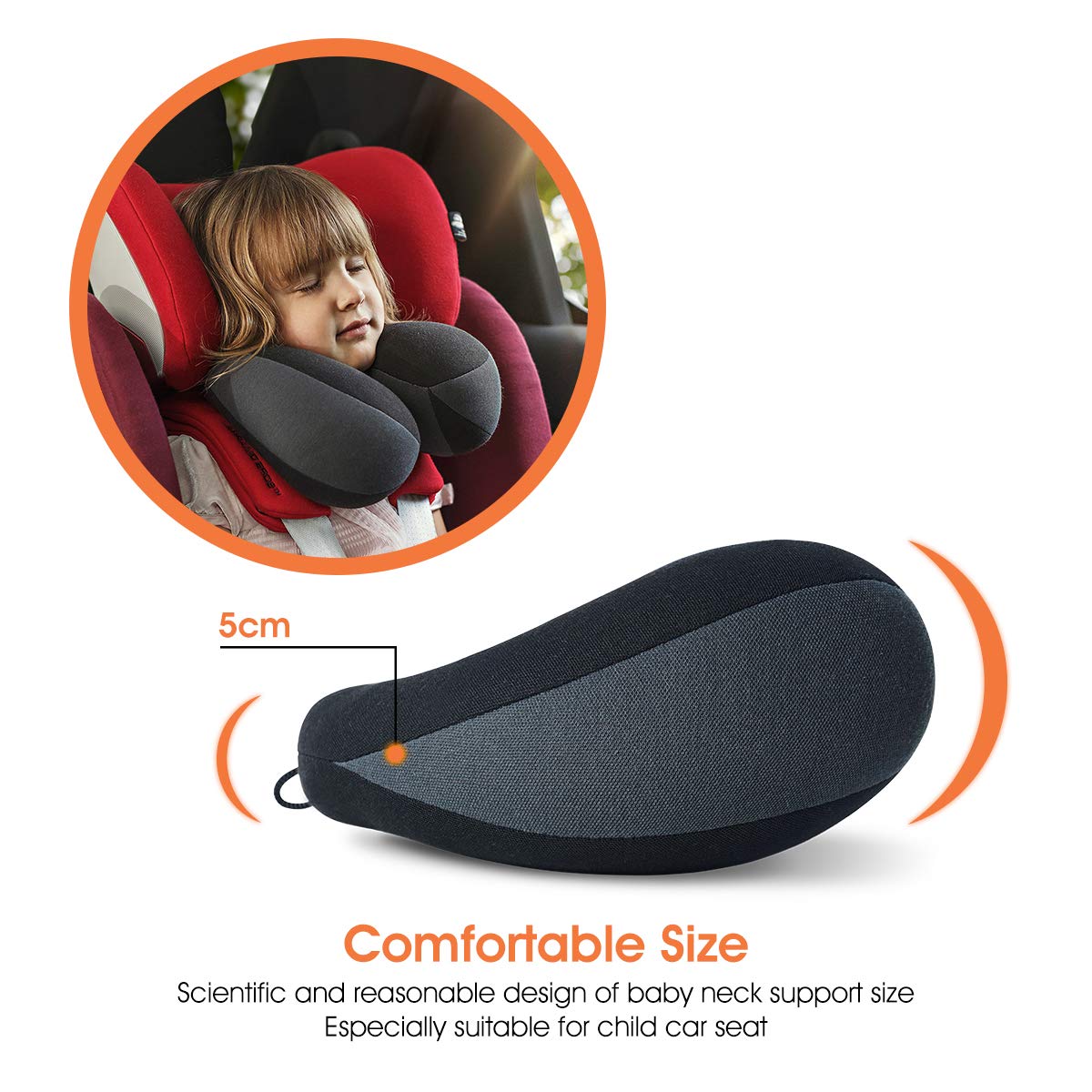 Kids Travel Neck Pillow Black Z812121