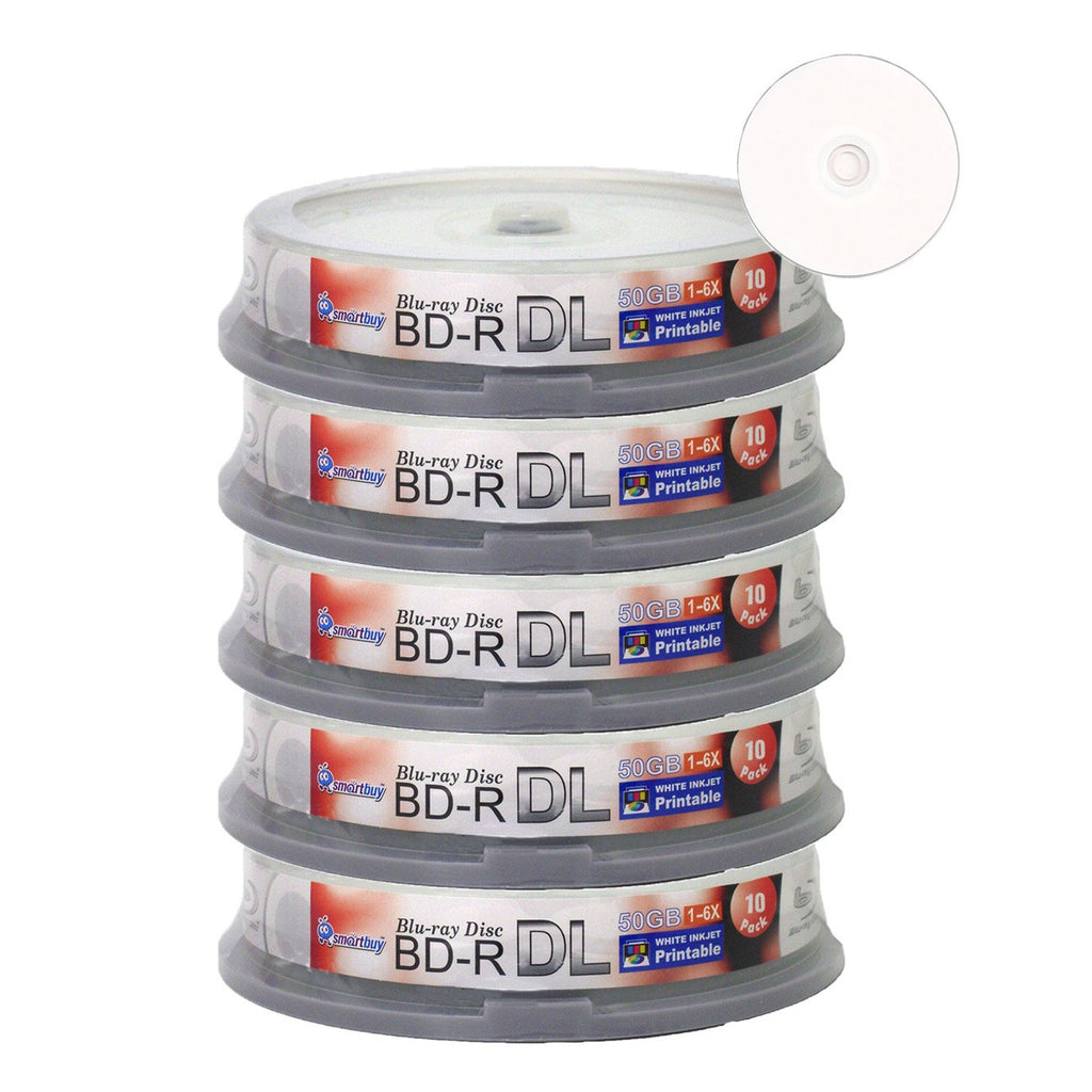 50-disc 50gb 6X Bd-r Dl White Inkjet Hub Printable Blank Disc M8597
