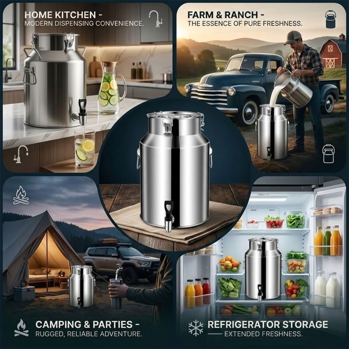 Stainless Steel Beverage Dispenser with Faucet S6558