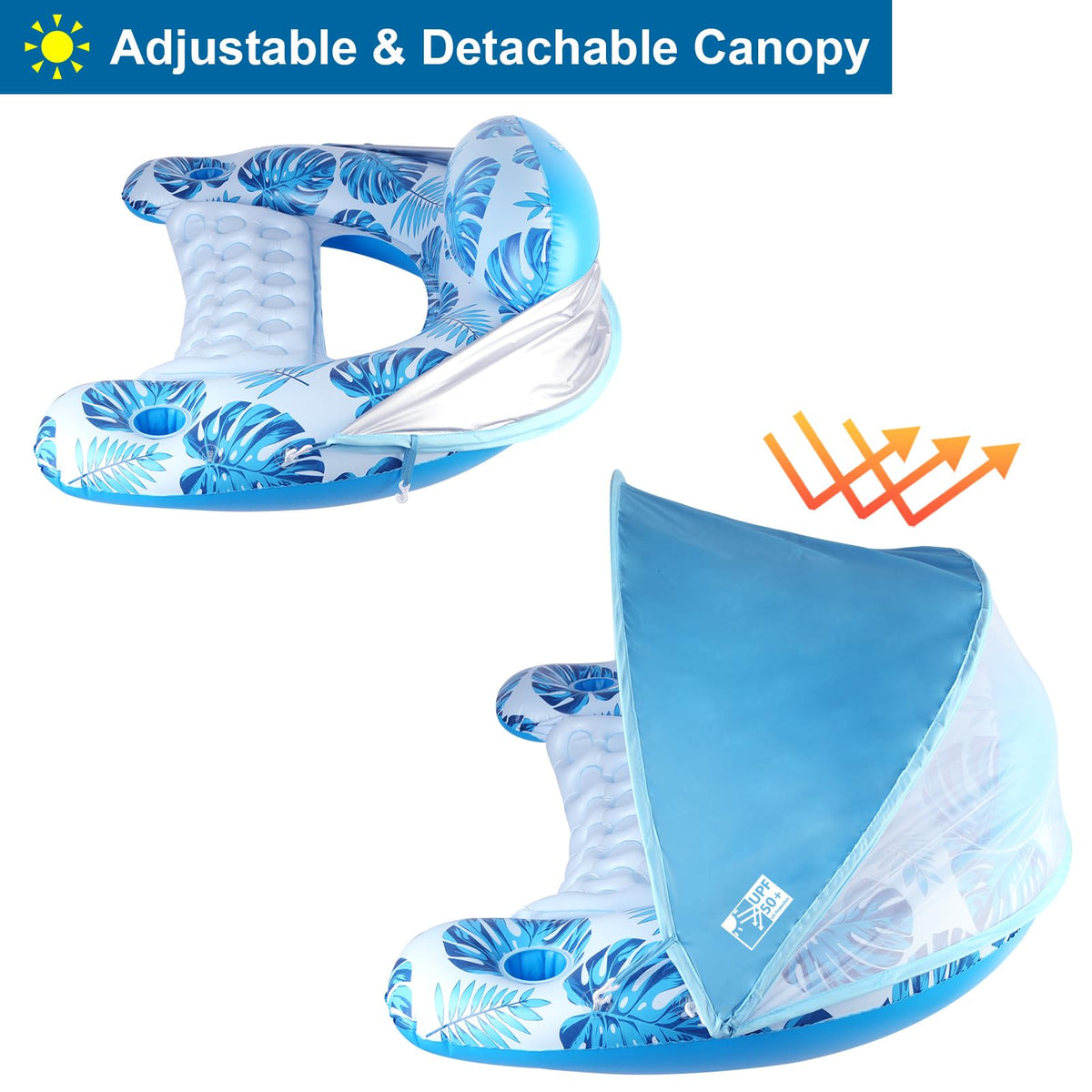 XL Pool Float with Canopy and Cup Holder K1758