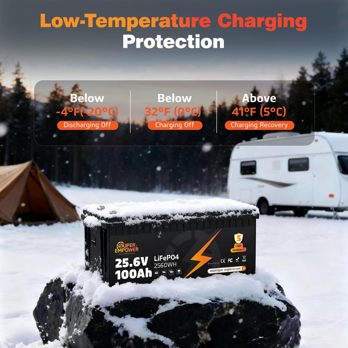 24V 100Ah LiFePO4 Deep Cycle Lithium Battery R3757