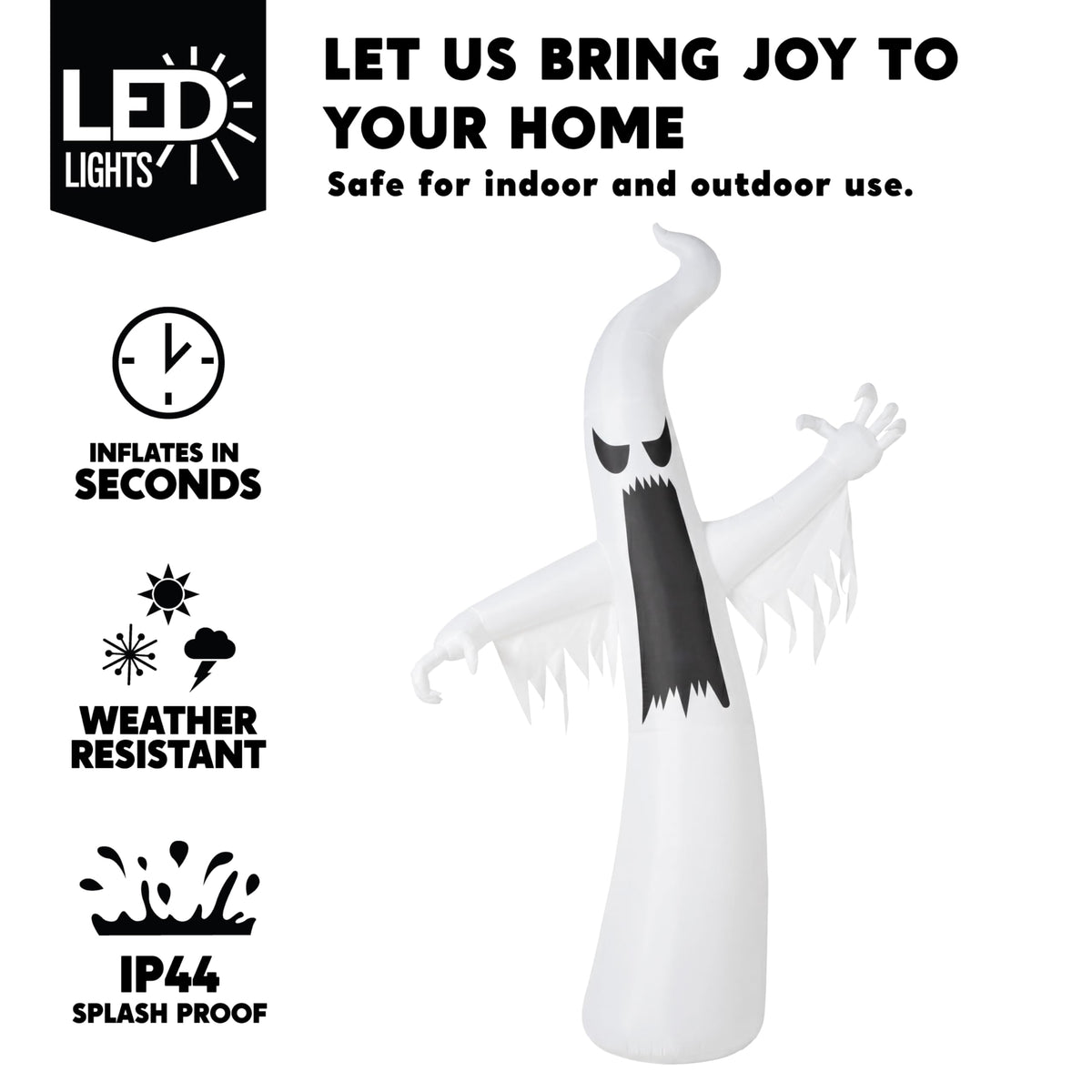 12 FT Inflatable Ghost Outdoor Decoration with LEDs X6851