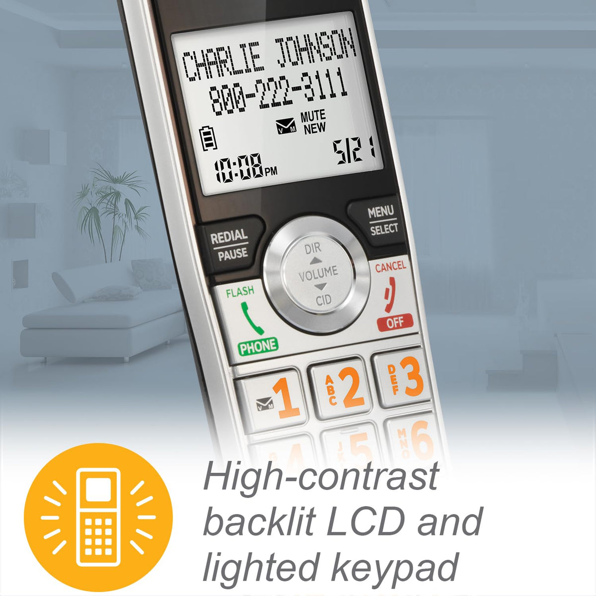 Expandable Cordless Phone with Answering System, Silver/Black, 3 Handsets P225