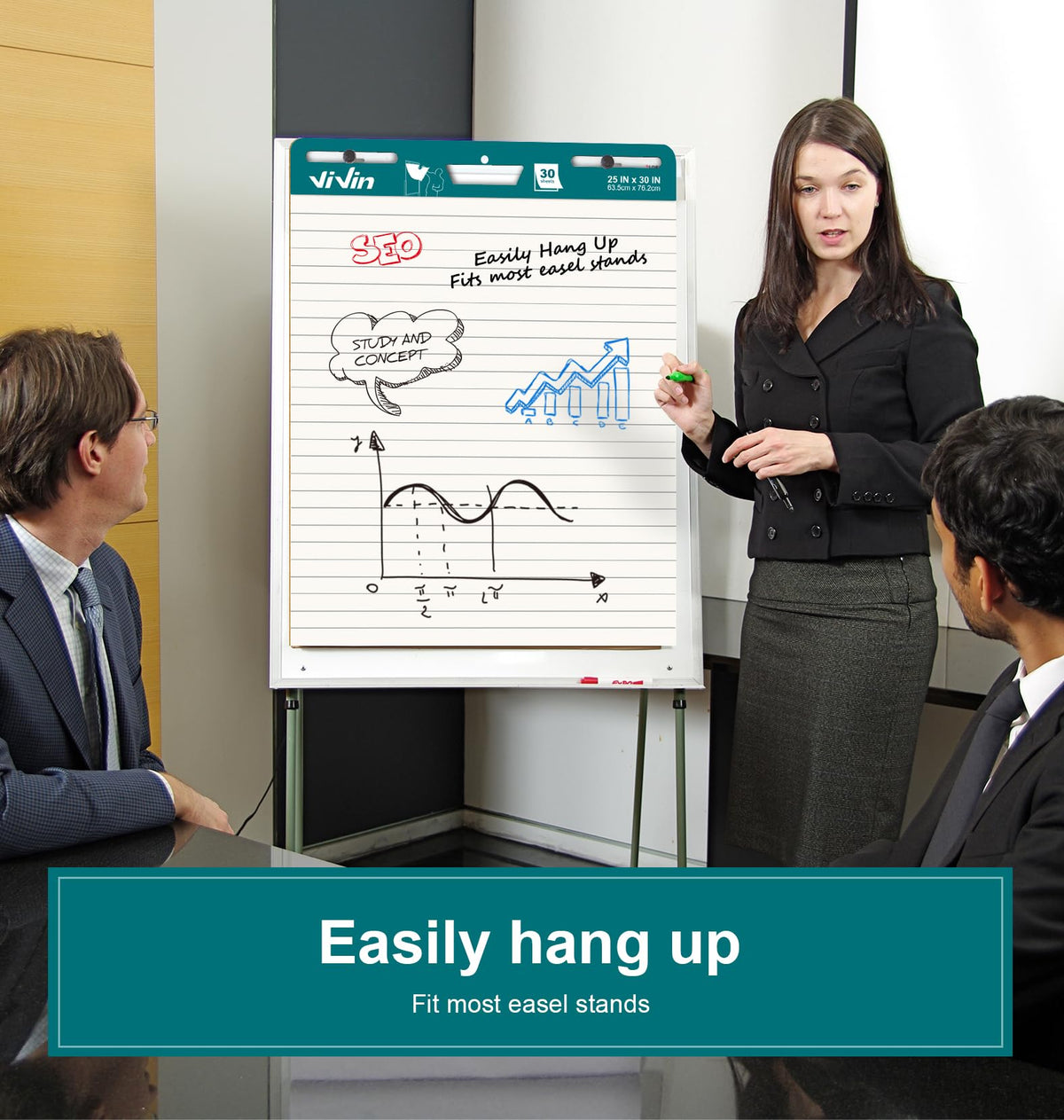 Lined Sticky Easel Pad 25 x 30 Inches 30 Sheets 4 Pads R921495