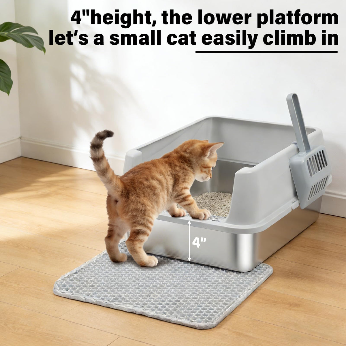 Stainless Steel Litter Box with Lid J148