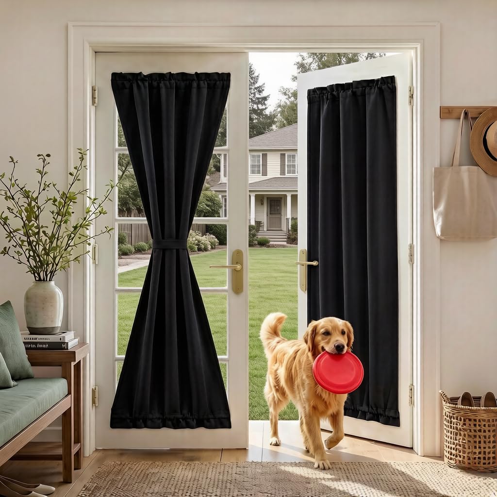 100% Blackout French Door Curtain Q239