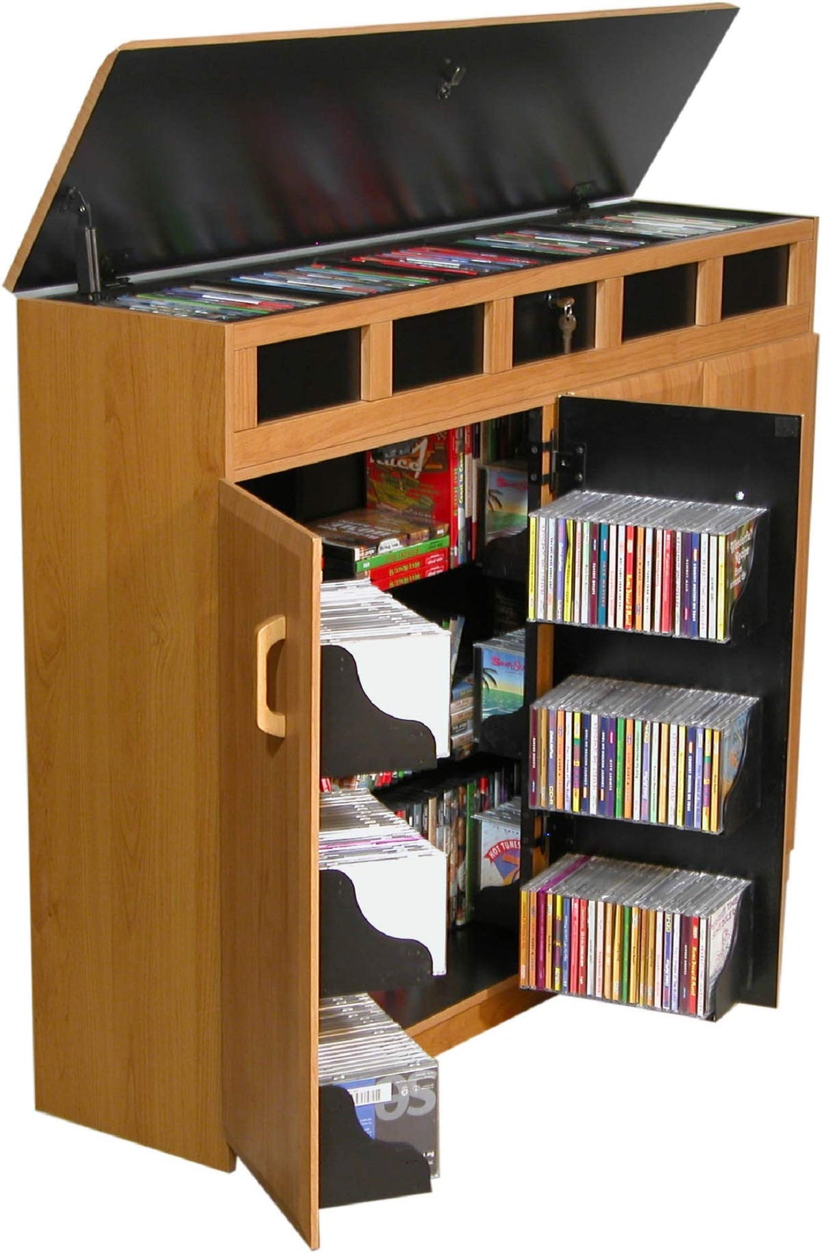 Oak Top Load Media Cabinet D5294