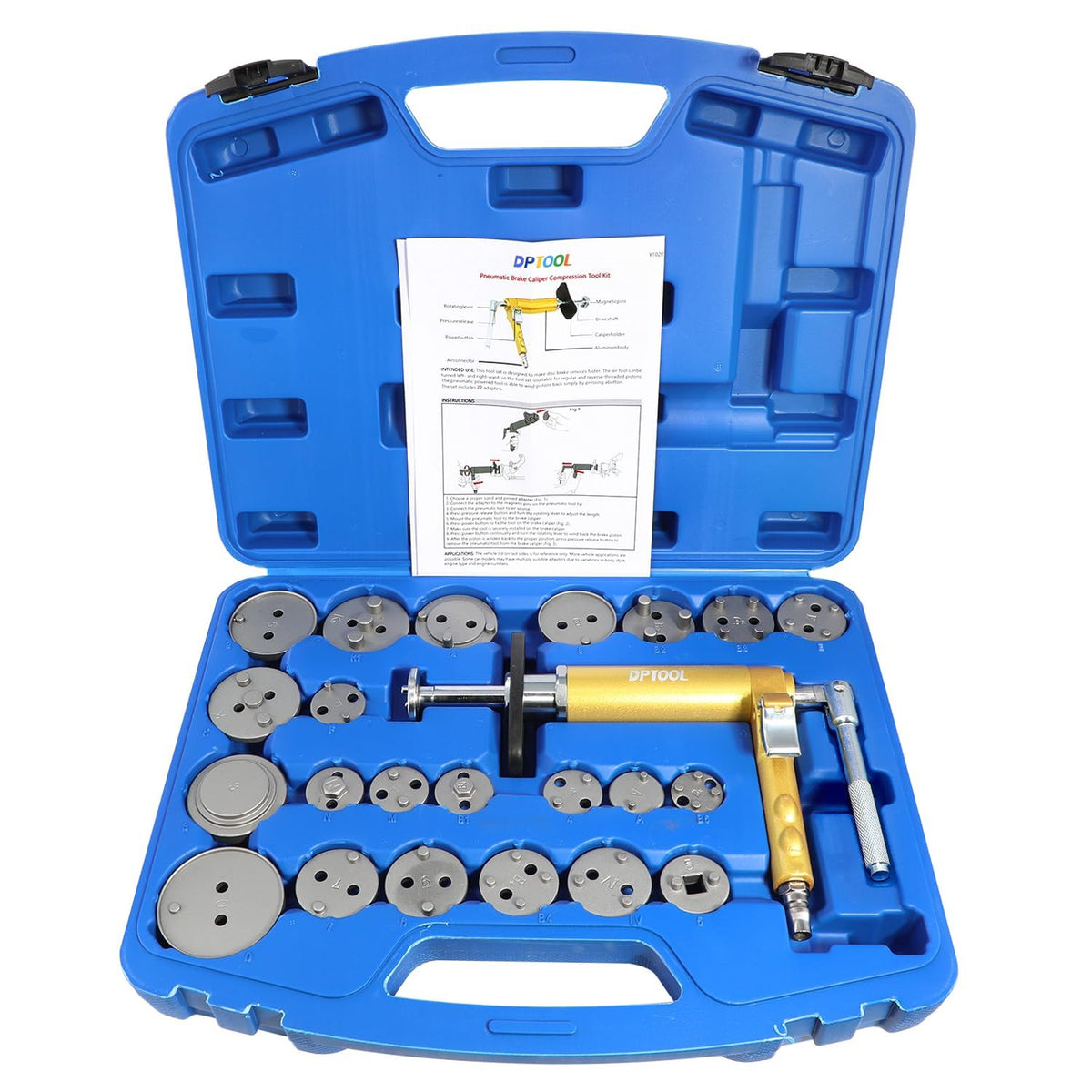 23Pc Pneumatic Brake Caliper Compression Tool Kit P843243