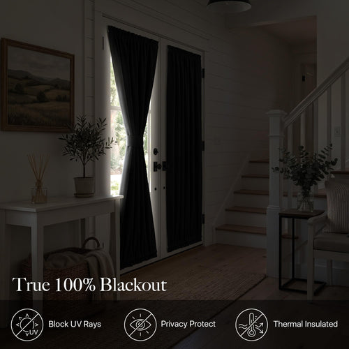 100% Blackout French Door Curtain Q239
