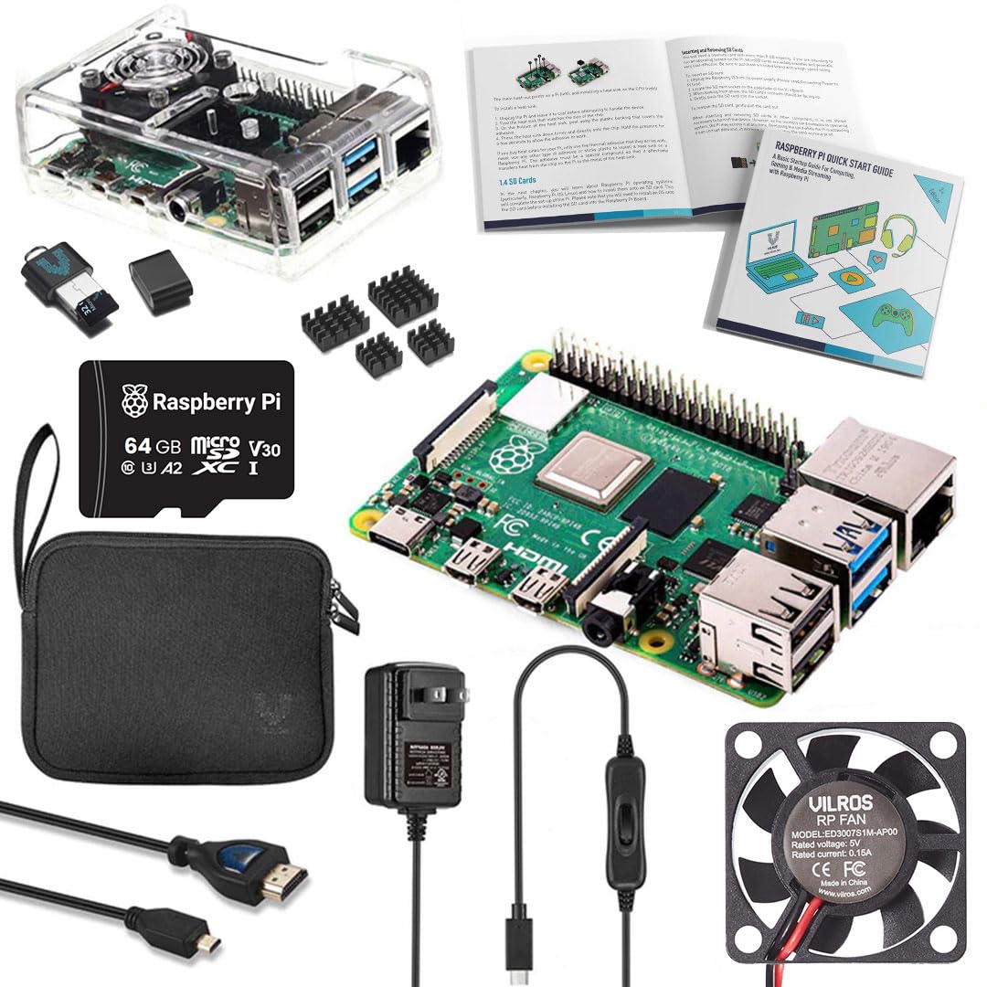 Raspberry Pi 4 Starter Kit with 64GB Micro SD Card Q8465