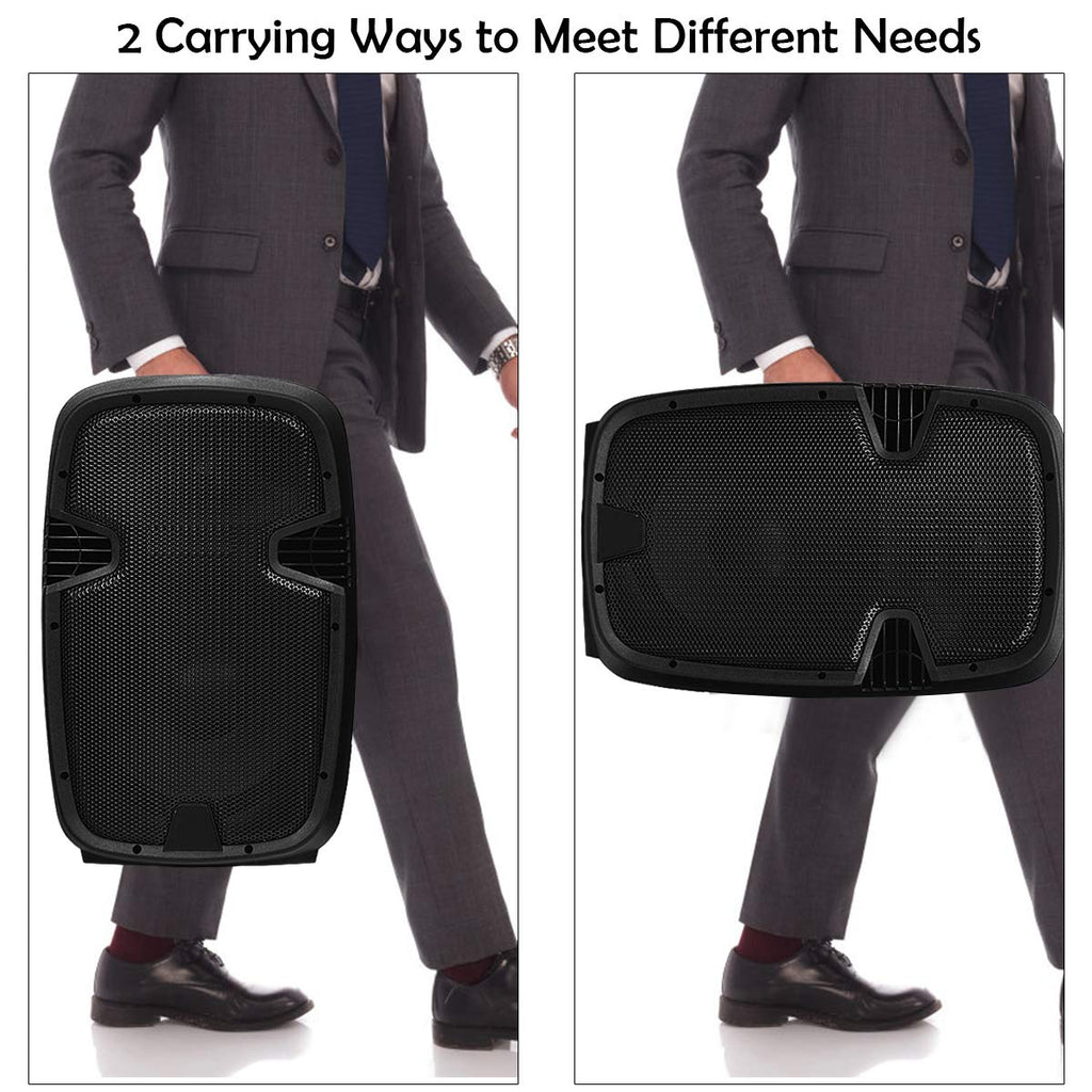 2000W 12" Portable Dual Powered Speakers PA System with Tripod Stands U266376