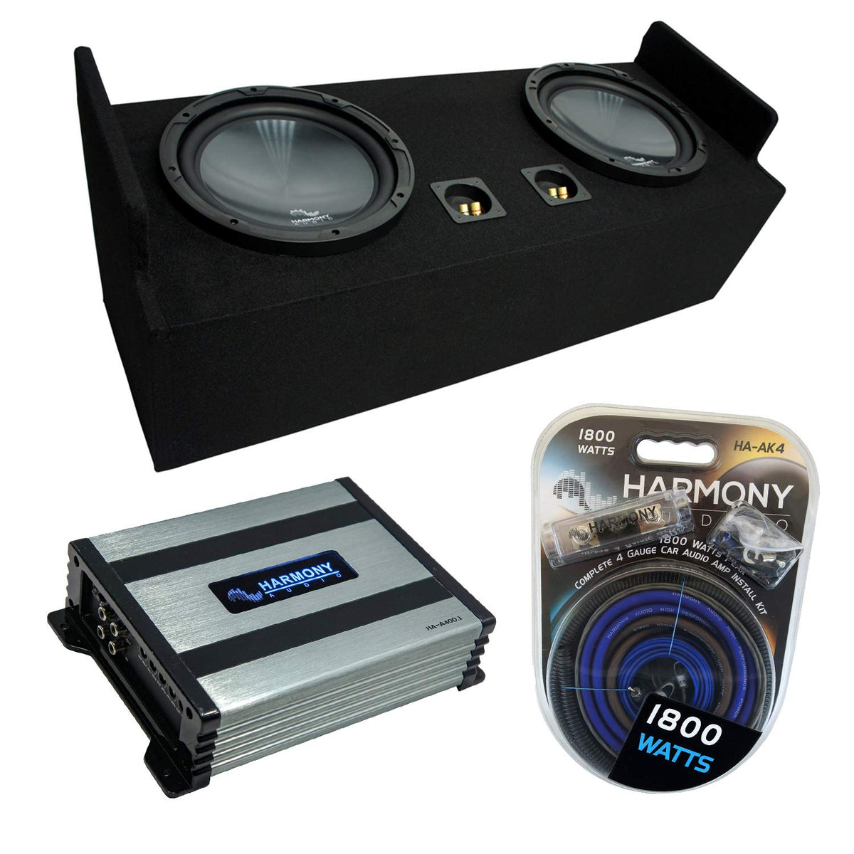 Dual 12" Sub Box Amp and Wire Kit D67235