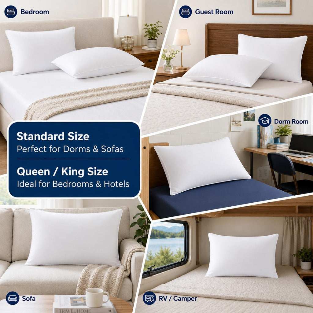 King Size Set of 2 Bed Pillows E7555