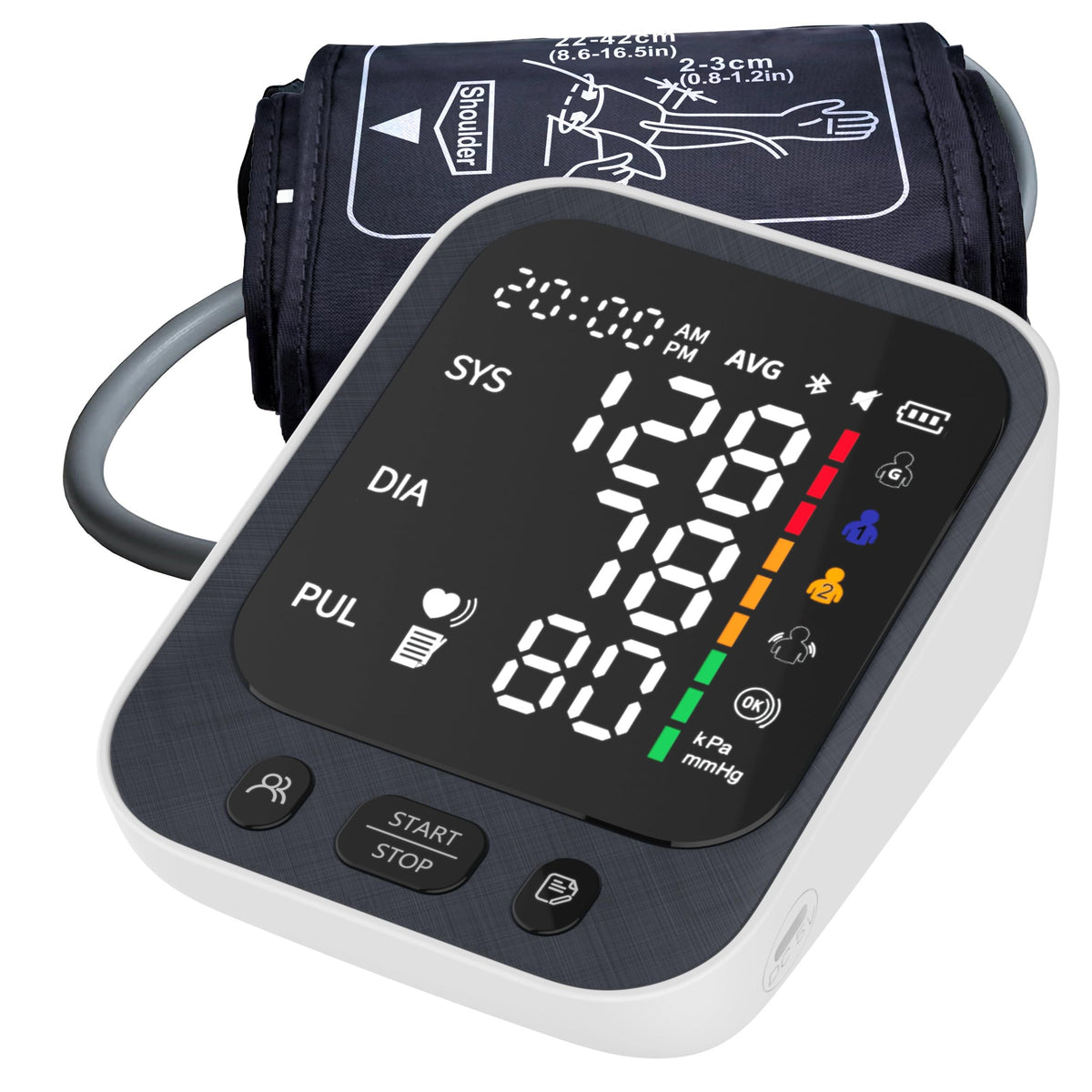 Automatic Upper Arm Blood Pressure Monitor with Large LED Screen and Adjustable Cuff Y18226
