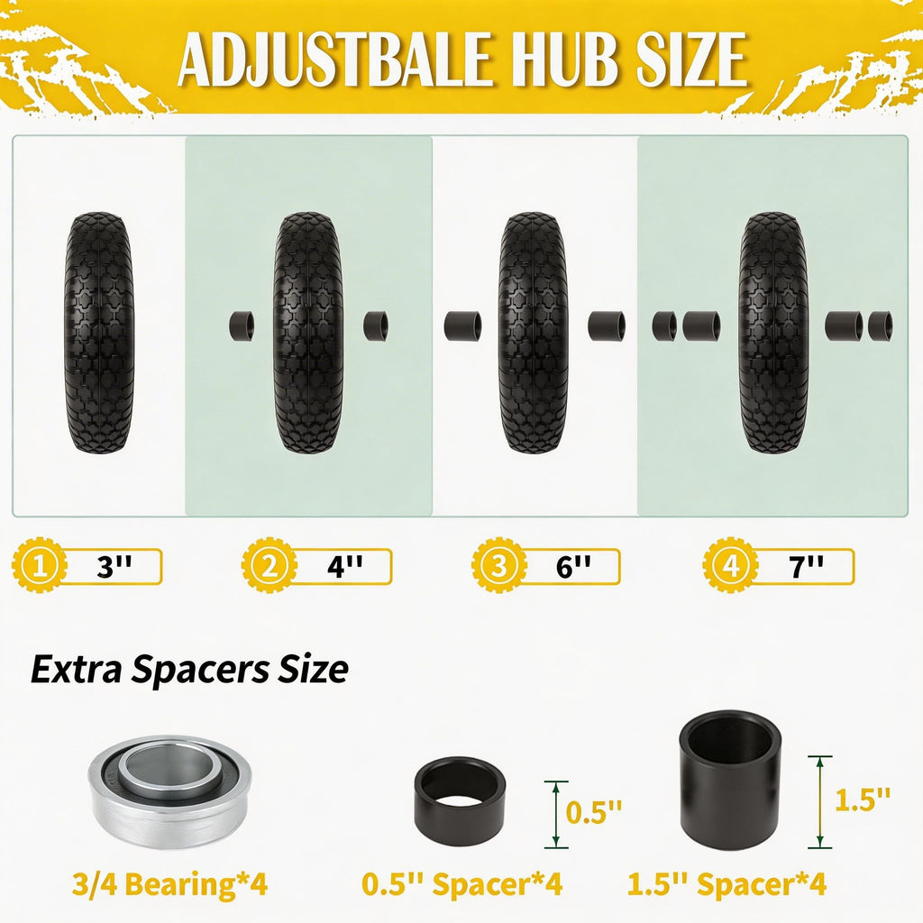 Flat Free Wheelbarrow Tire and Wheel 2 Pack W90807