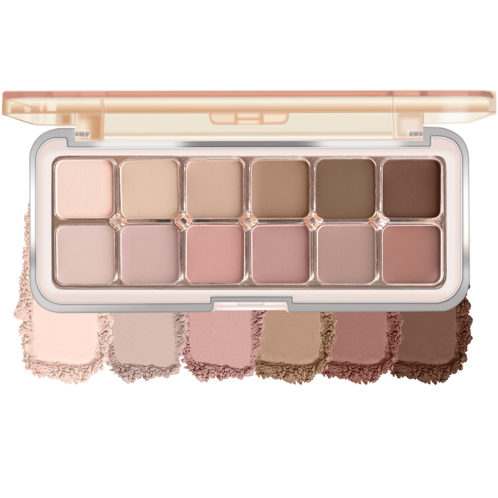 12 Color Grey Pink Eyeshadow Palette with Brush J920
