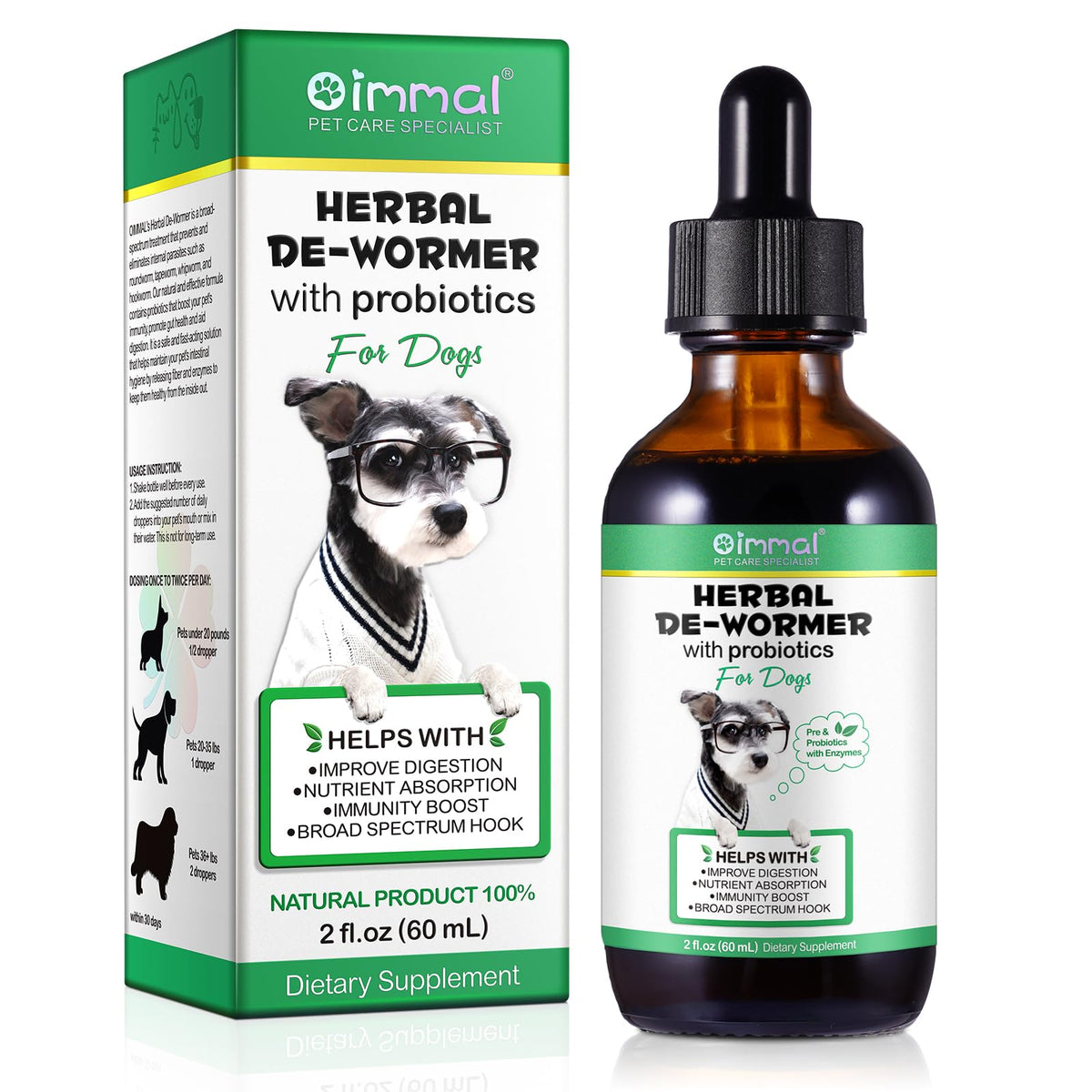 Natural Broad Spectrum Herbal Cleanse Digestive Support Supplement Drops with Probiotics S7328