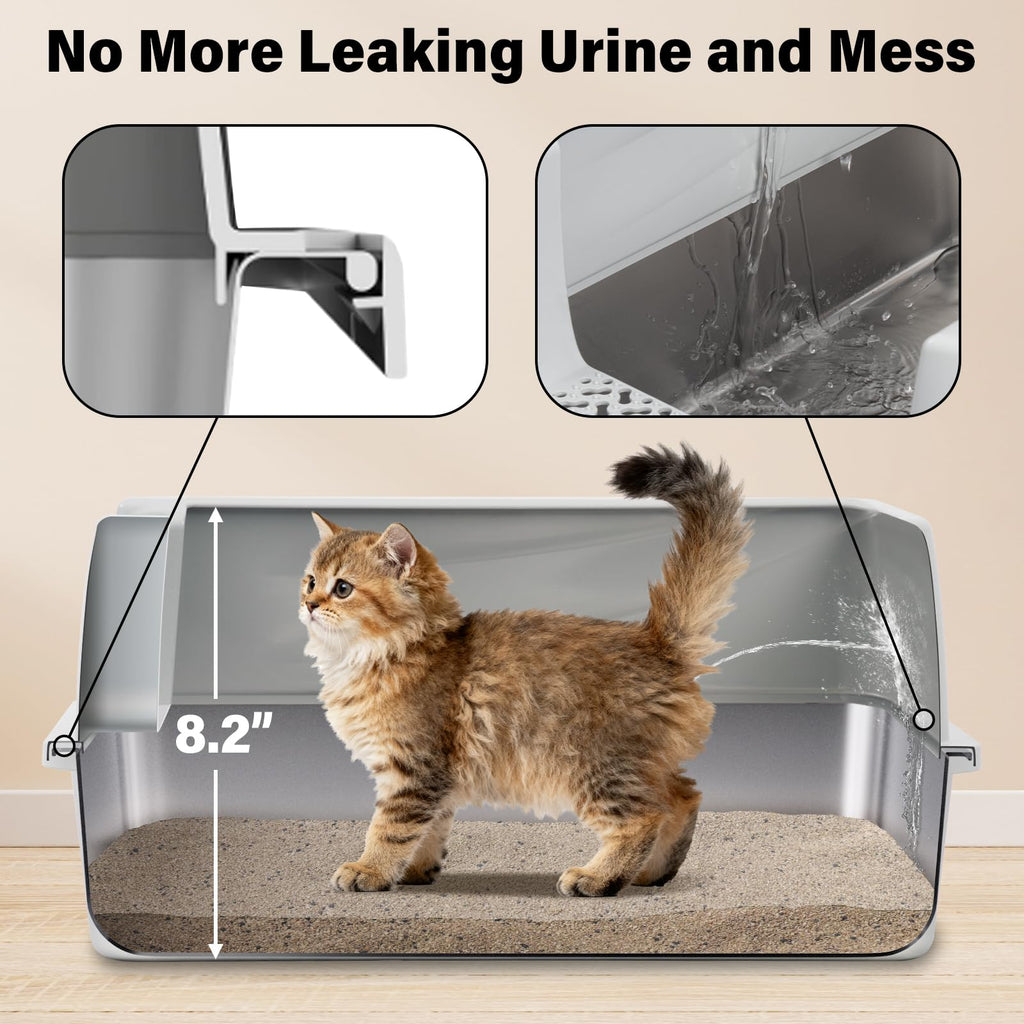 Stainless Steel Litter Box with Lid J148