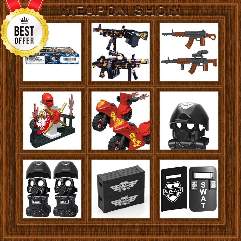 Military Weapon Set with Helmet Body Armor Cloak and Motorcycles B702