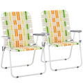 Set of 2 Webbed Folding Beach Chairs Z12778
