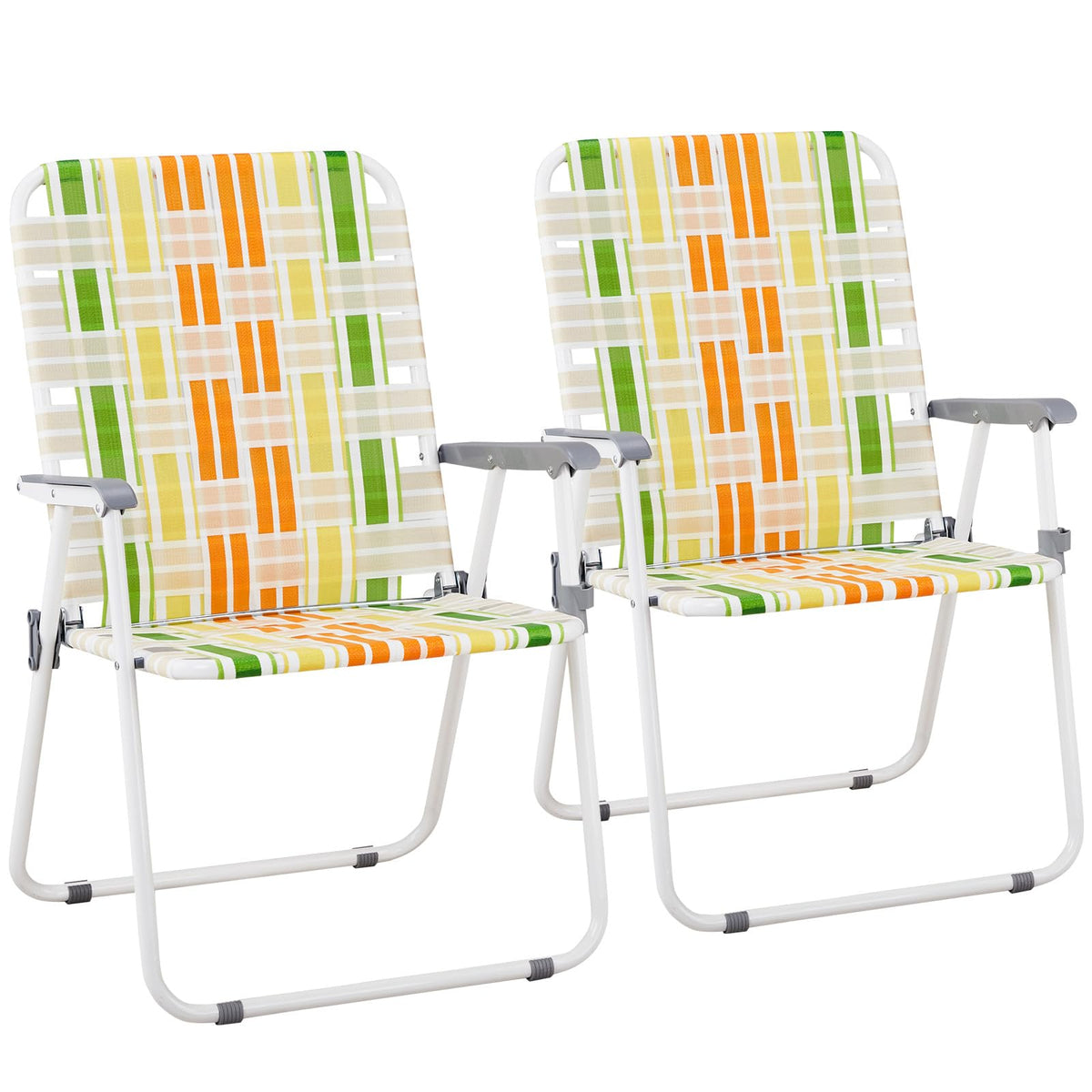 Set of 2 Webbed Folding Beach Chairs Z12778