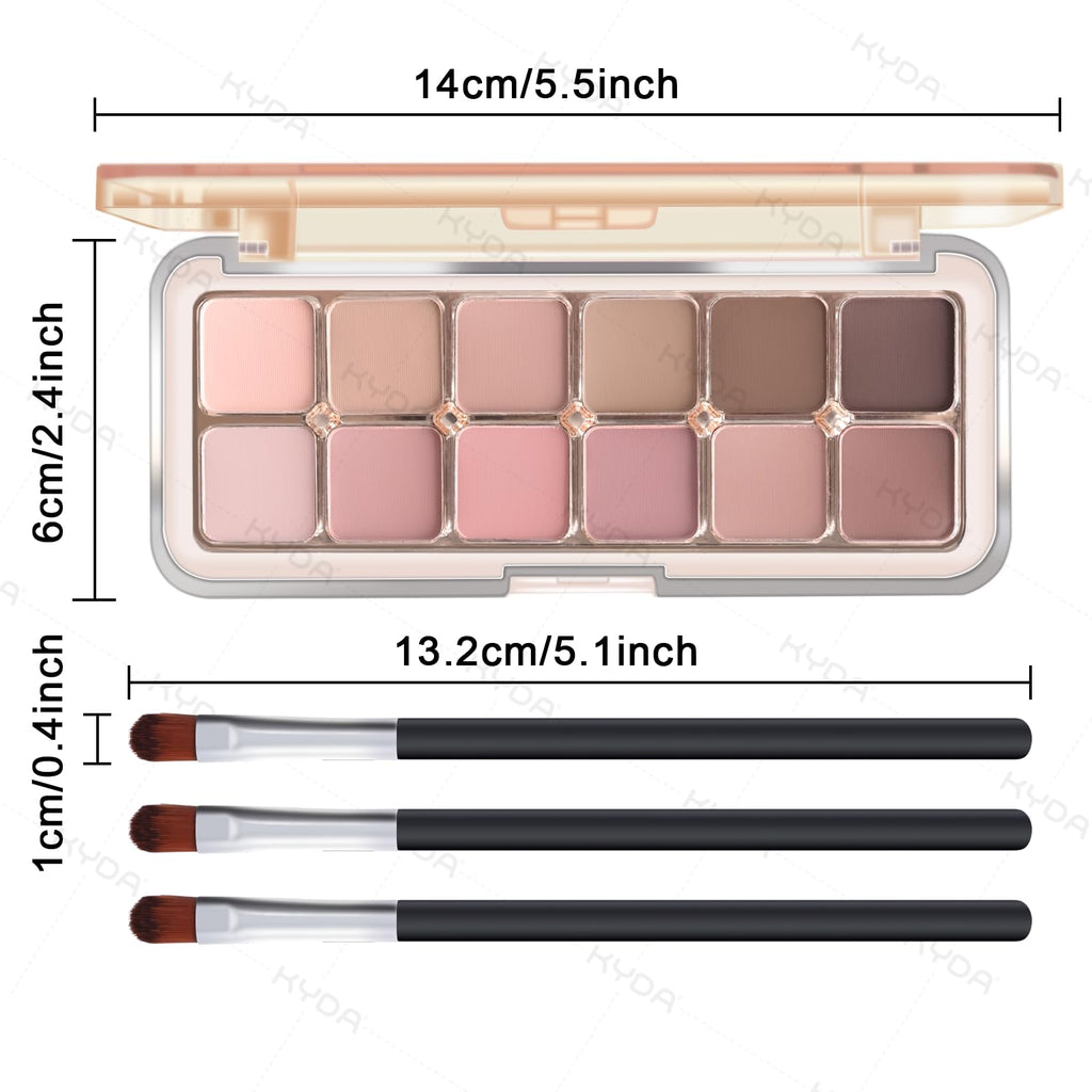 12 Color Grey Pink Eyeshadow Palette with Brush J920