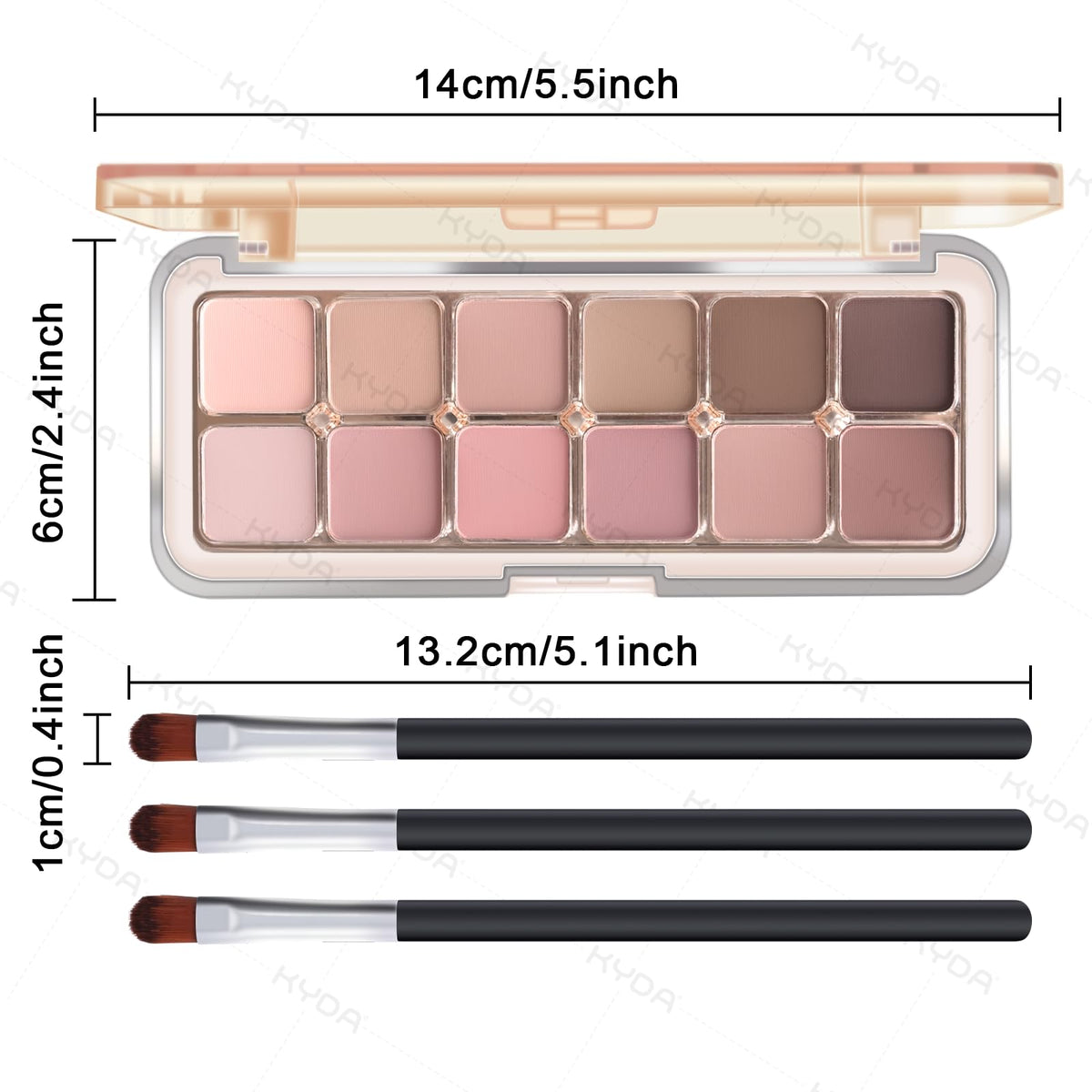 12 Color Grey Pink Eyeshadow Palette with Brush J920