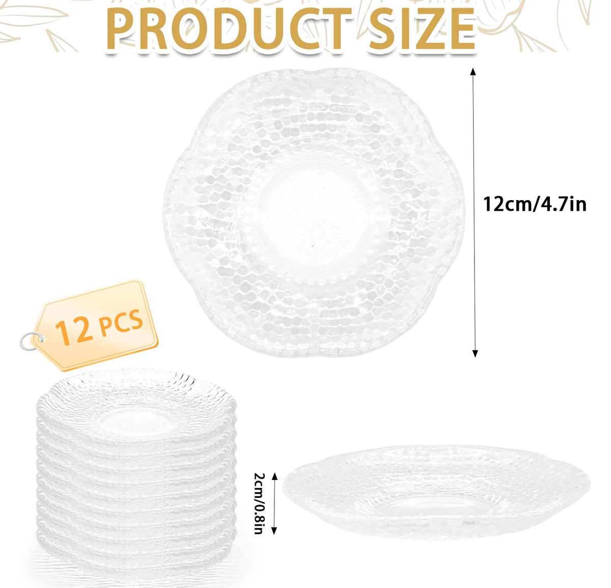 12 Pack 4.7 Inch Clear Glass Dessert Plates C56578