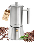 6 Cup Stainless Steel Stovetop Moka Pot V7005
