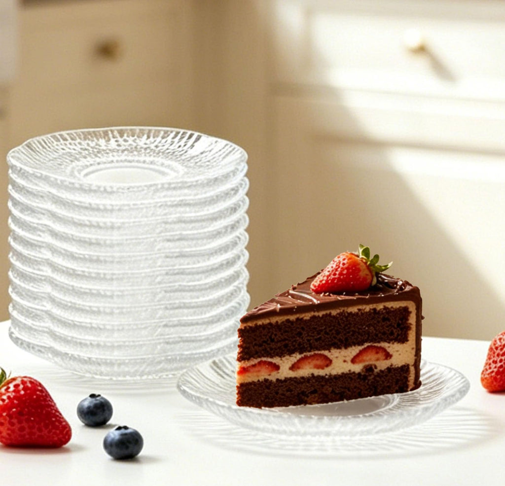 12 Pack 4.7 Inch Clear Glass Dessert Plates C56578
