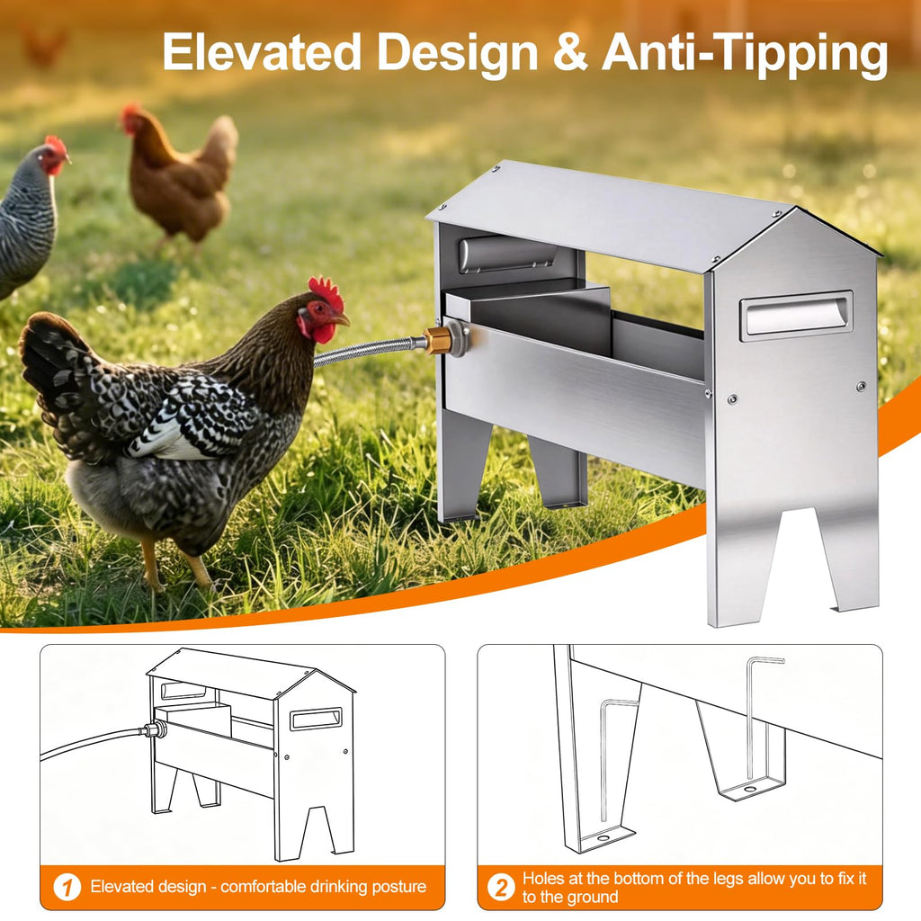 22'' Stainless Steel Automatic Chicken Waterer F492