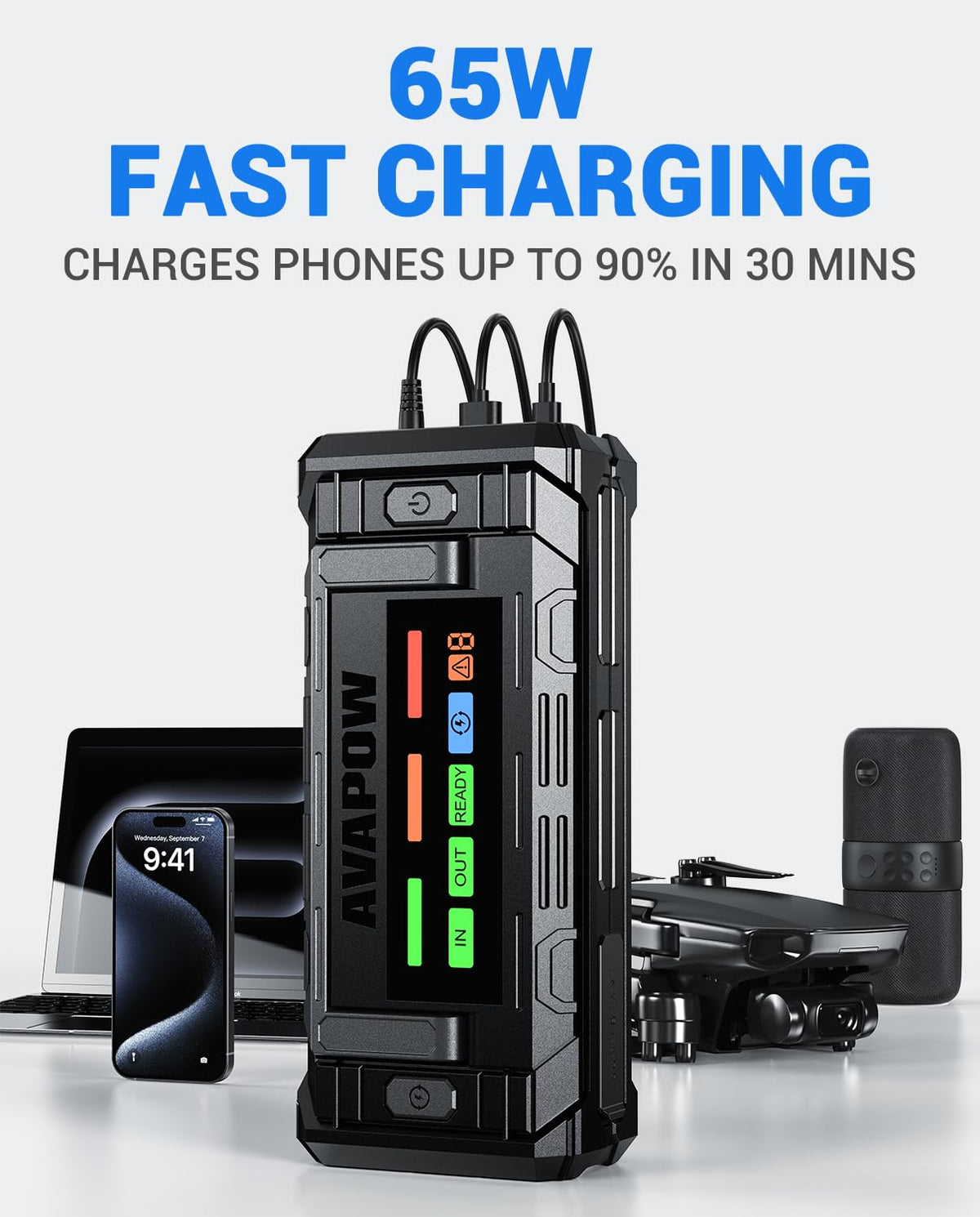 10000A Portable Battery Jumper Starter with 4" HD Display X67298