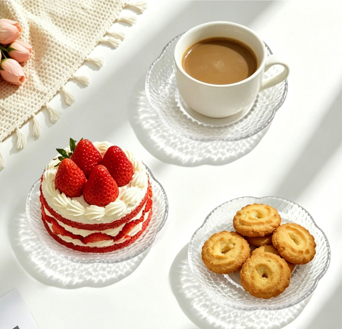 12 Pack 4.7 Inch Clear Glass Dessert Plates C56578