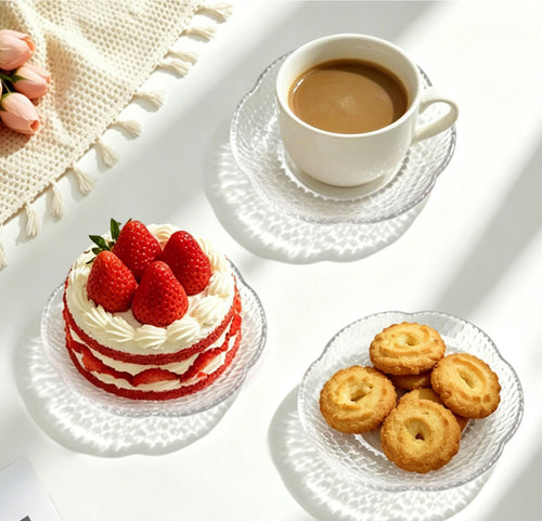 12 Pack 4.7 Inch Clear Glass Dessert Plates C56578