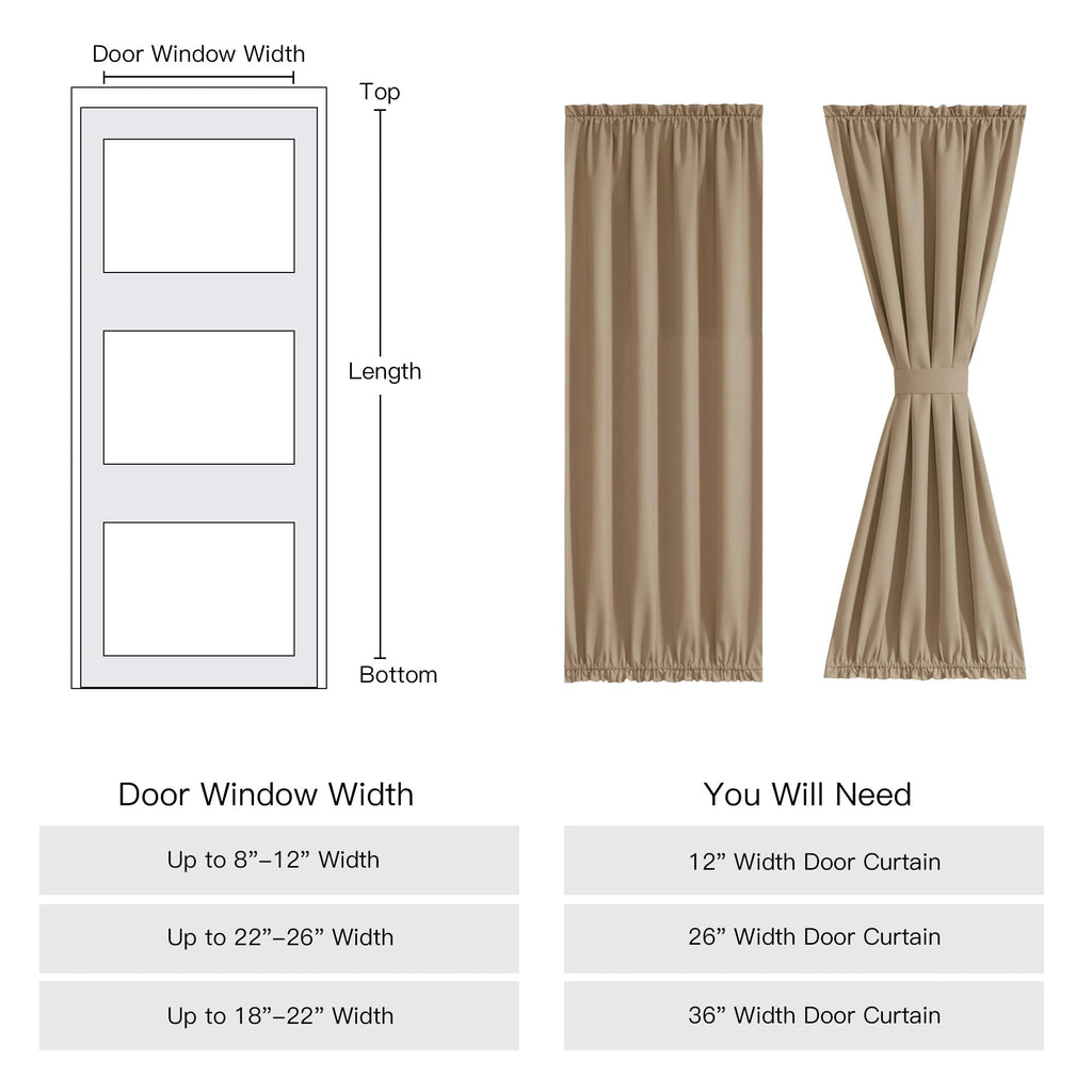 100% Blackout French Door Curtain Q239