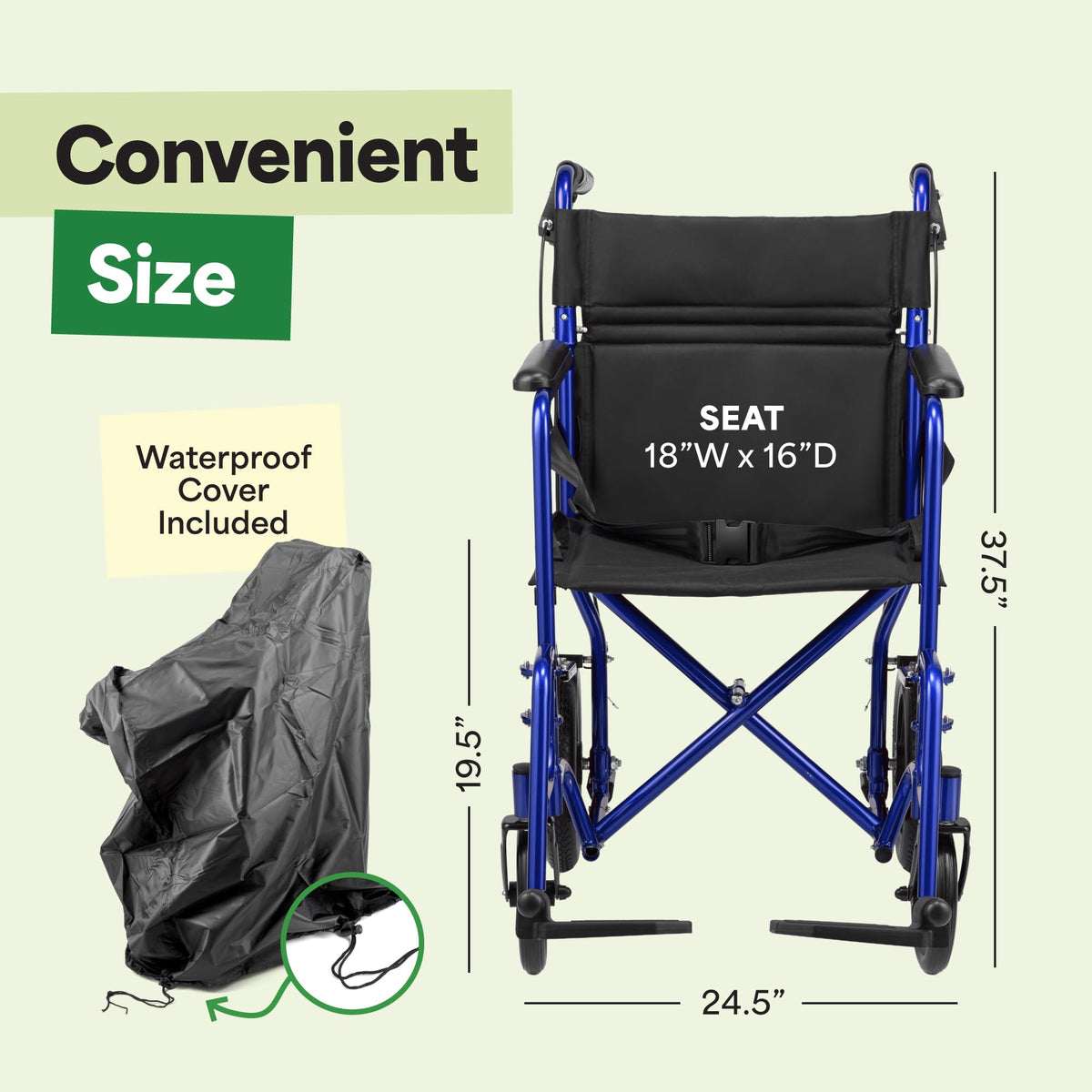 Lightweight Folding Wheelchair with Hand Brakes Z464