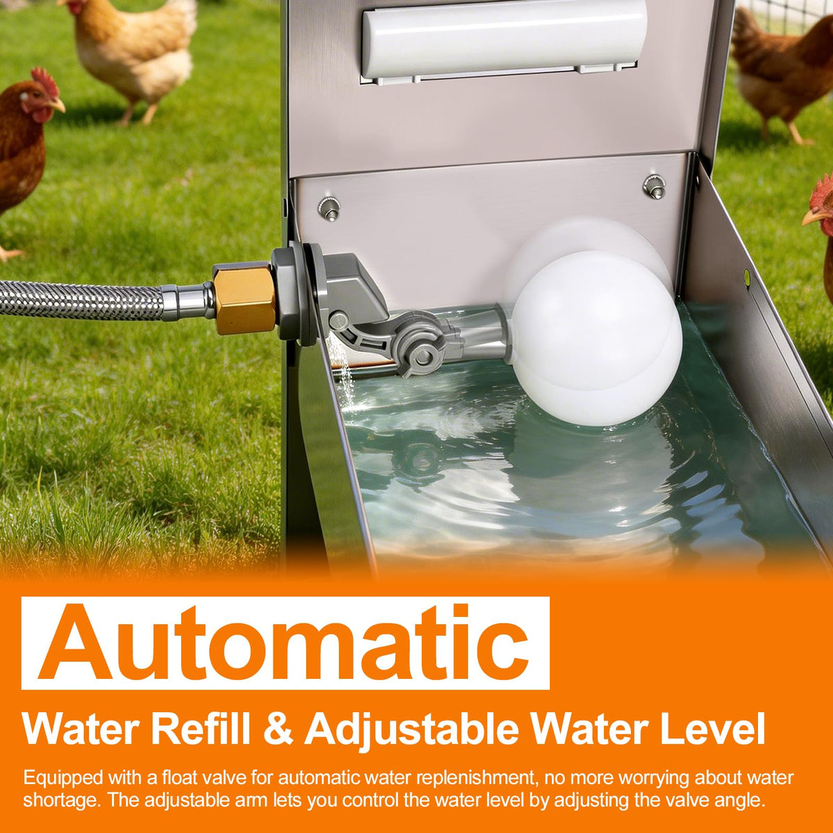 22'' Stainless Steel Automatic Chicken Waterer F492