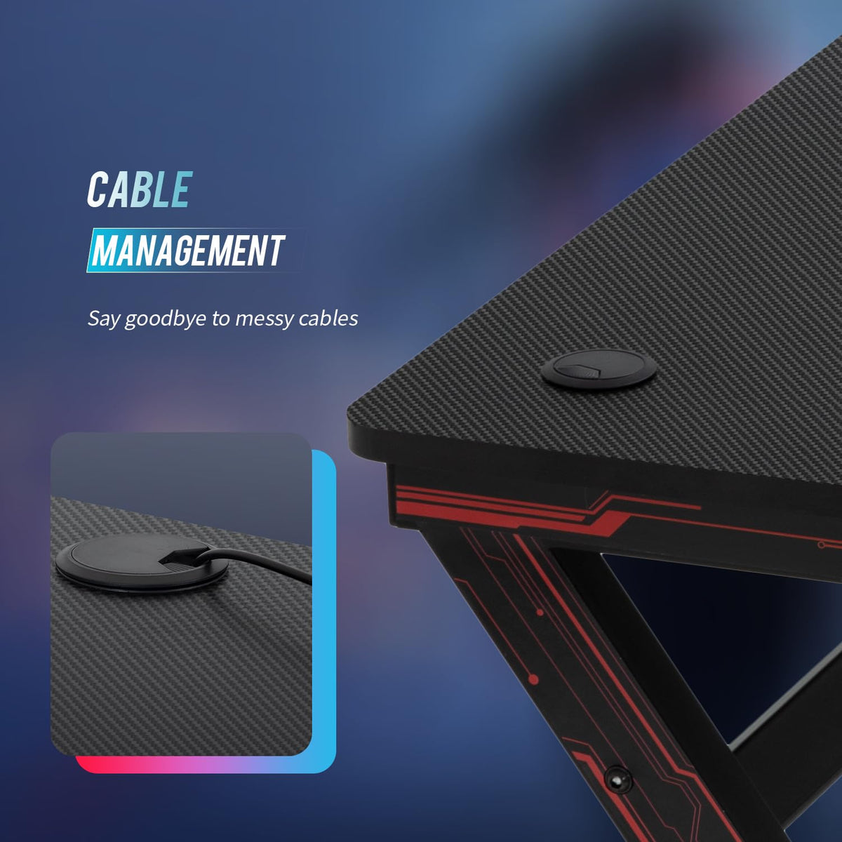 47" R-Shaped Gaming Table R670