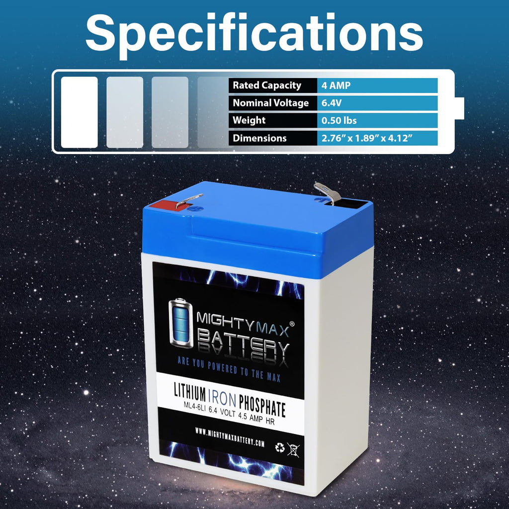 6V 4.5AH Lithium Replacement Battery U986242