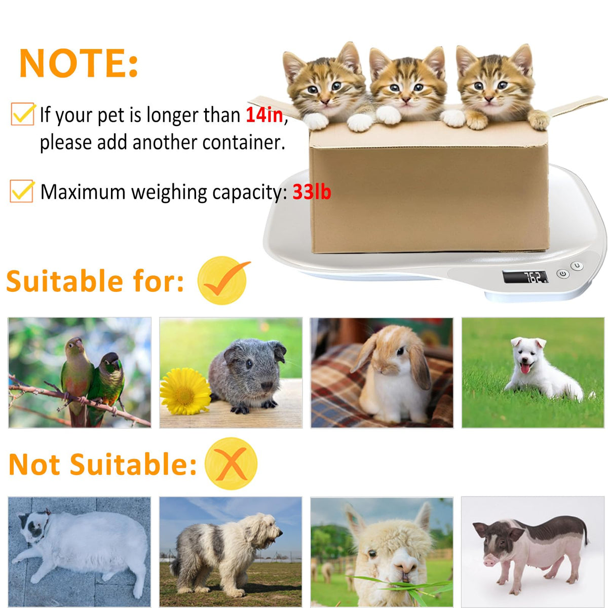 Digital Pet Scale 33lbs Z1338