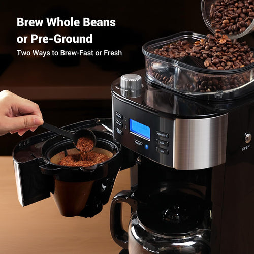 10-Cup Drip Coffee Maker with Built-In Burr Grinder P540