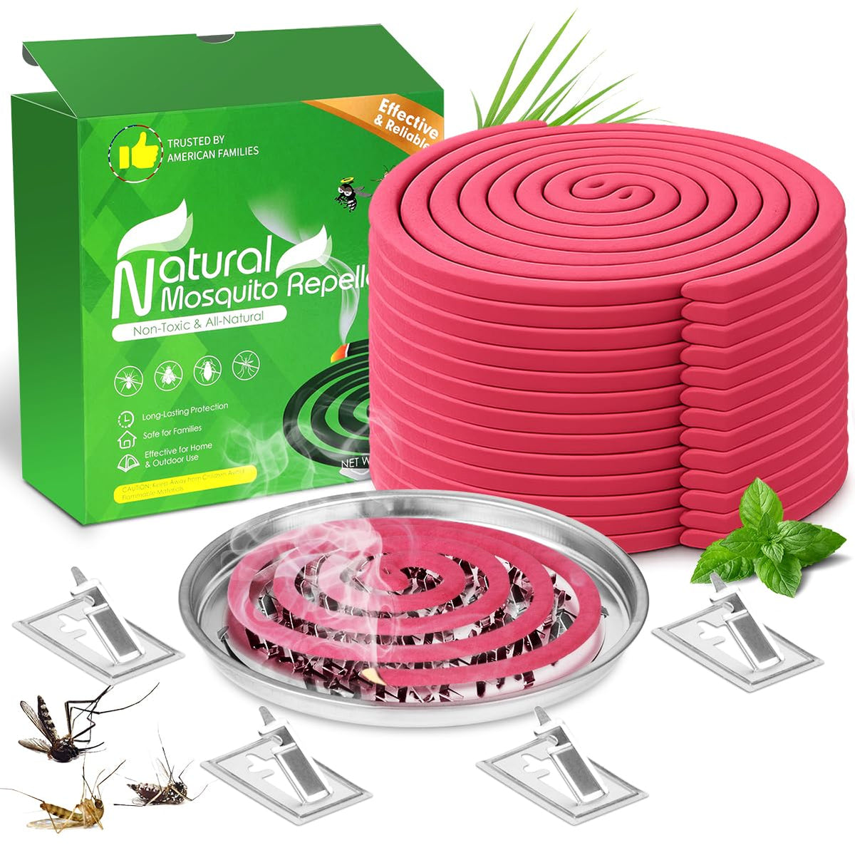 Mosquito Repellent Coils 28 Pack DEET Free 6 Hours W7237