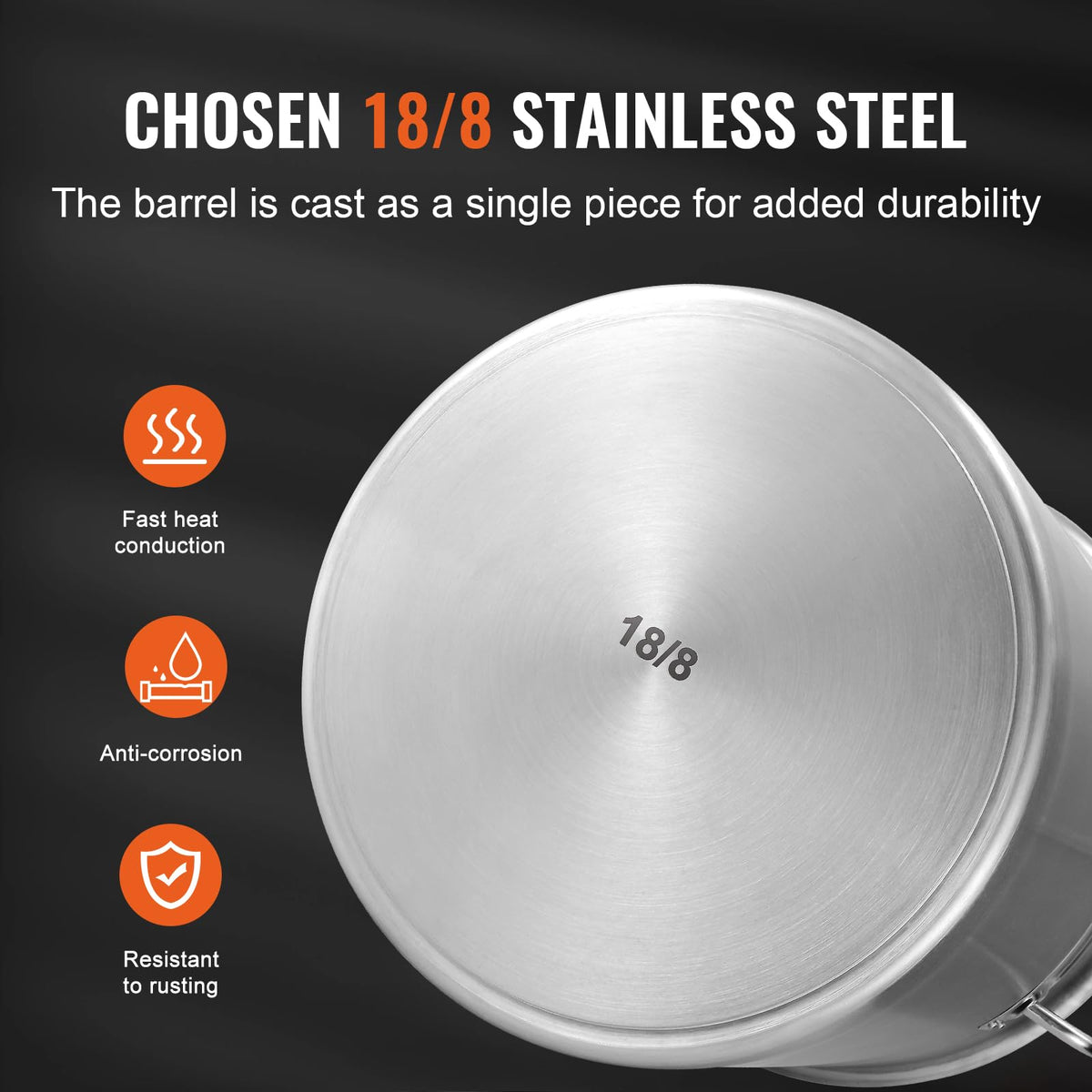 18/8 Stainless Steel 42QT Stockpot T1168