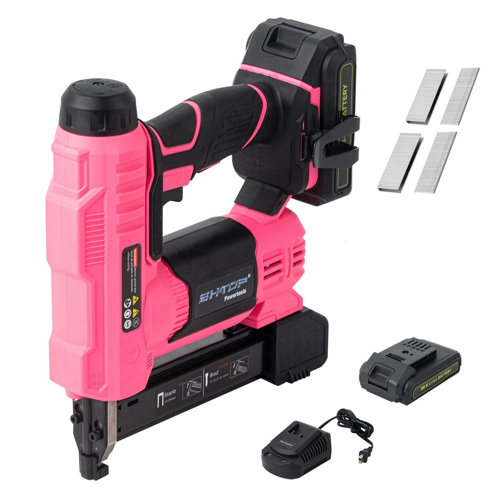 20V Cordless 18 Gauge 2 in 1 Brad Nailer & Stapler Kit H8958